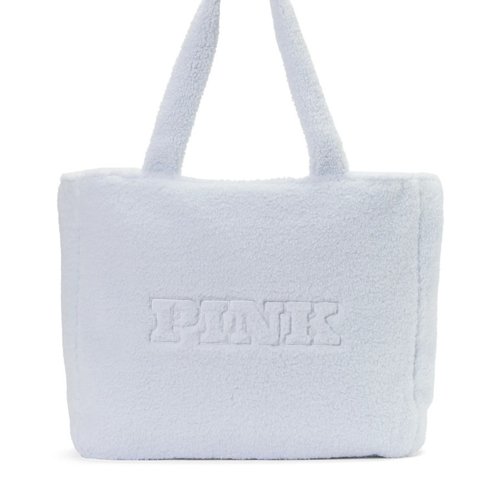 NWT - PINK - Faux Fur Tote in Baby Blue